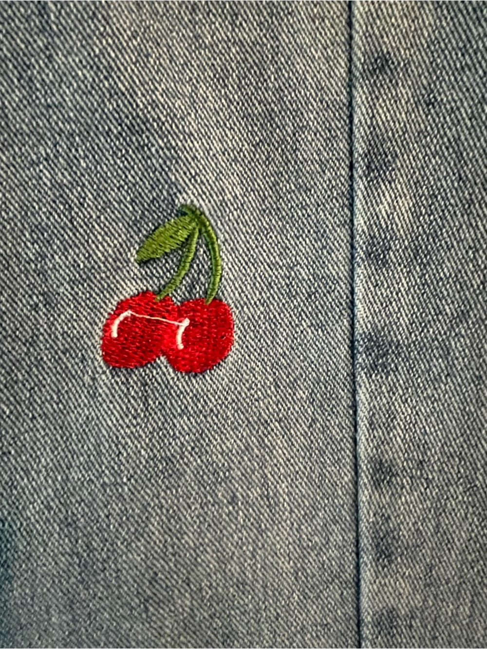 Cider Light Blue Denim Jeans with Red Cherry Embroidery - Picture 2 of 4